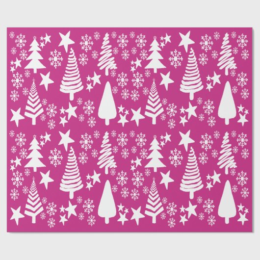 Oh kerstboom roze inpakpapier (Vlak)