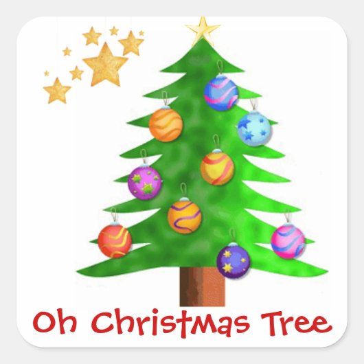 Oh kerstboom Stickers (Voorkant)