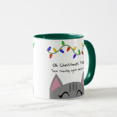 Oh Kerstboom Tabby Cat & Lights Mok (Voorkant rechts)
