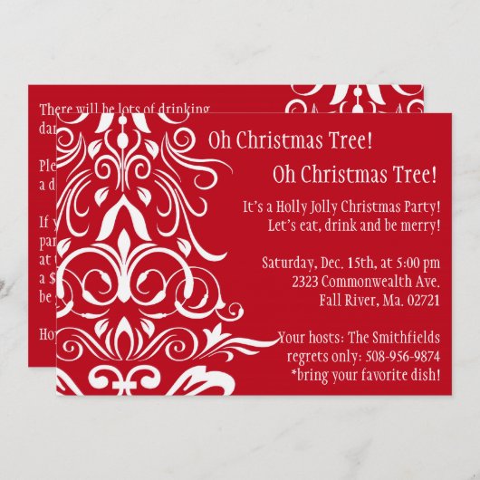 Oh kerstboom! Uitnodiging feestdag (Voorkant / Achterkant)