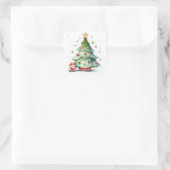 Oh kerstboom vierkante sticker (Tas)