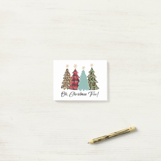 Oh, kerstboom! Vrolijk kerstfeest Post-it® Notes (Op bureau)