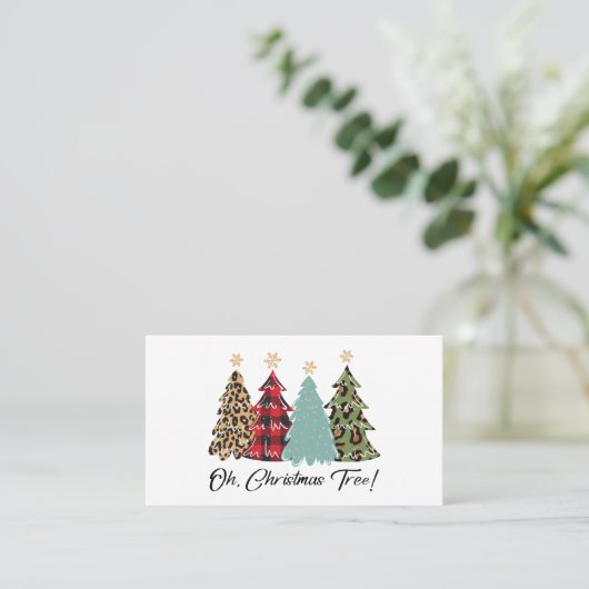 Oh, kerstboom! Vrolijk kerstfeest Visitekaartje (Staand voorkant)