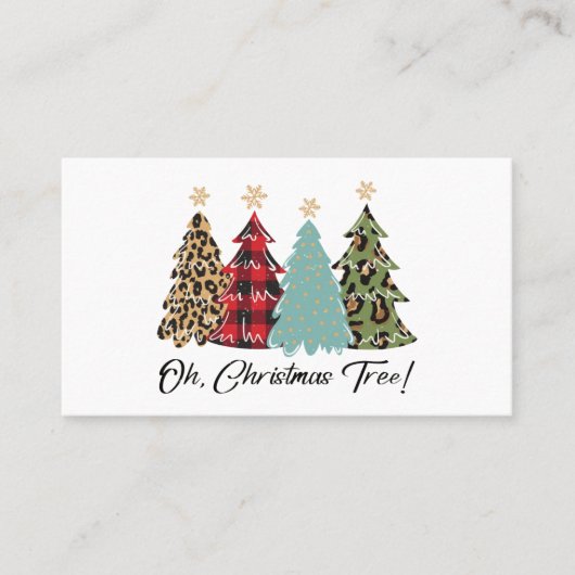 Oh, kerstboom! Vrolijk kerstfeest Visitekaartje (Voorkant)