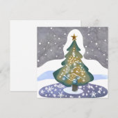 Oh kerstboom | Waterverf Winterschilderkunst Feestdagenkaart (Voorkant / Achterkant)