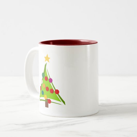 Oh kerstboomshirts en cadeautjes tweekleurige koffiemok (Voorkant links)
