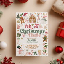 Oh Kerstmis Drie 3e Verjaardag Kerst Thema Feestel
