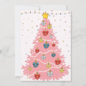 Oh Kerstmis Drie Roze Meisje 3e Verjaardag Kaart (Achterkant)