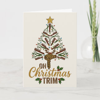 Oh Kerstmis Trim Kapsalon Kerstboom Feestdagen Kaart