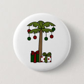 Oh kerstpalmboom ronde button 5,7 cm (Voorkant)