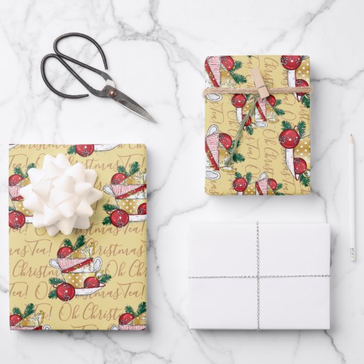 Oh Kerstthee! Inpakpapier Vel (Voorkant)