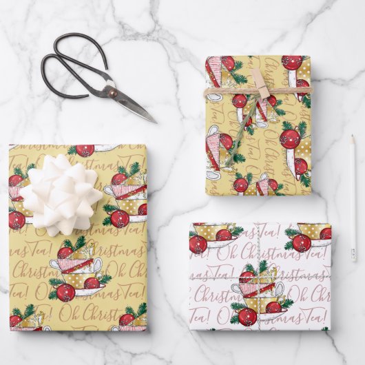 Oh Kerstthee! Inpakpapier Vel (Voorkant)