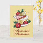 Oh Kerstthee! Kaart (Gele Bloem)