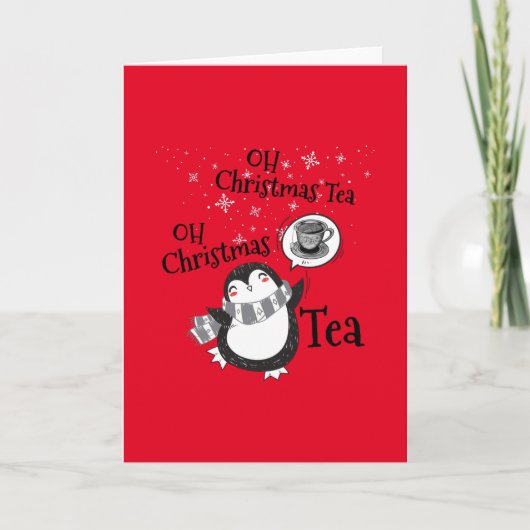 Oh Kerstthee Penguin Lover - Tea Drinker Kaart (Voorkant)