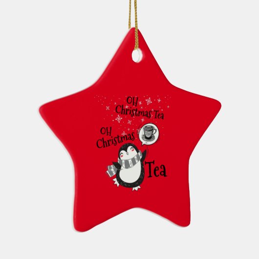 Oh Kerstthee Penguin Lover - Tea Drinker Keramisch Ornament (Rechts)