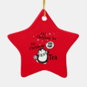 Oh Kerstthee Penguin Lover - Tea Drinker Keramisch Ornament (Achterkant)