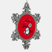 Oh Kerstthee Penguin Lover - Tea Drinker Tin Sneeuwvlok Ornament (Links)
