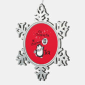 Oh Kerstthee Penguin Lover - Tea Drinker Tin Sneeuwvlok Ornament (Rechts)