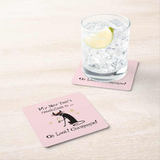 Oh kijk! Champagne! Nieuwjaarskat Kartonnen Onderzetters (Insitu)