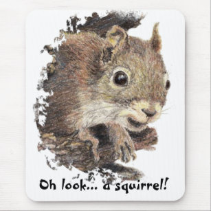 Oh kijk... een eekhoorn! Humor Muismat