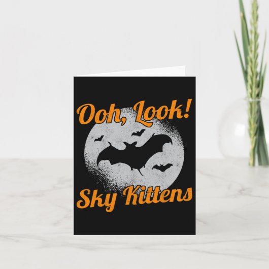 Oh kijk Sky Kittens Bat Halloween Bats Kaart (Voorkant)