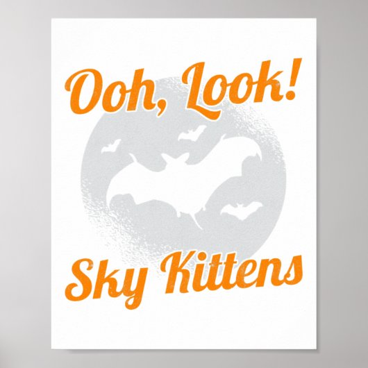 Oh kijk Sky Kittens Bat Halloween Bats Poster (Voorkant)