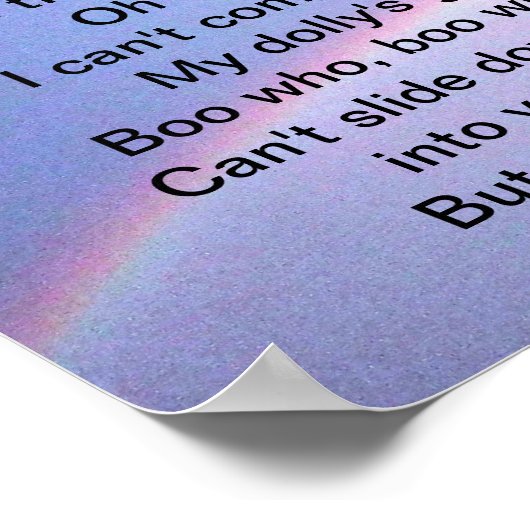 OH KLEINE SPEELKAMERGEDICHT POSTER (Hoek)