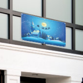 oh kleine stad met Chistmas Spandoek (Buitenkant Gebouw)