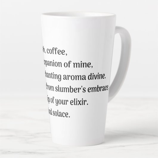 Oh koffie, latte mok (Rechterhoek)