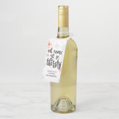 Oh kom al gij dorstige kerstfles Label (Schuin)