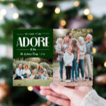 Oh kom laat ons aanbidden hem GROEN Christelijk 2  Feestdagenkaart<br><div class="desc">Op zoek naar de perfecte manier om je geloof en vakantiegeest te delen deze kerst? Onze 'Oh Come Let Us Adore Hem' Christelijke kerstkaart is hier om uw feesten extra speciaal te maken. Geef uw dierbare herinneringen weer met sleuven voor zowel portret- als landschapsgerichte foto's. Voeg de naam van je...</div>