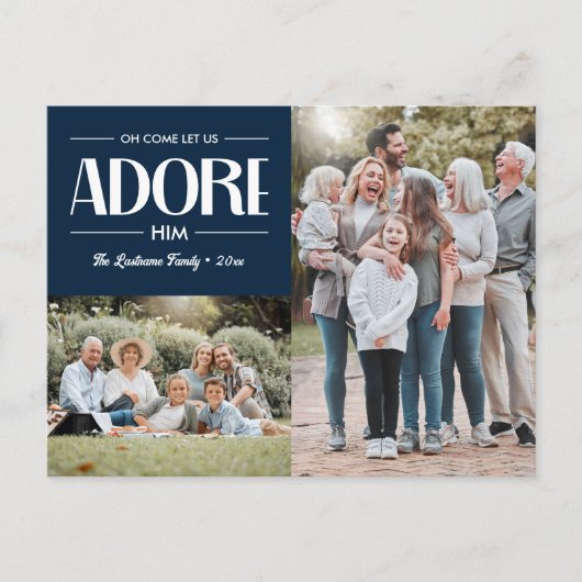 Oh kom laat ons aanbidden hem NAVY Christelijk 2 f Feestdagenkaart (Voorkant)