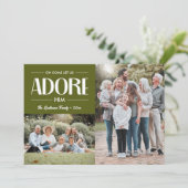 Oh kom laat ons aanbidden hem OLIVE Christelijk 2  Feestdagenkaart (Staand voorkant)