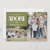 Oh kom laat ons aanbidden hem SAGE Christelijk 2 f Feestdagenkaart (Voorkant)