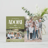 Oh kom laat ons aanbidden hem SAGE Christelijk 2 f Feestdagenkaart (Staand voorkant)