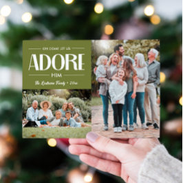 Oh kom laat ons aanbidden hem SAGE Christelijk 2 f Feestdagenkaart