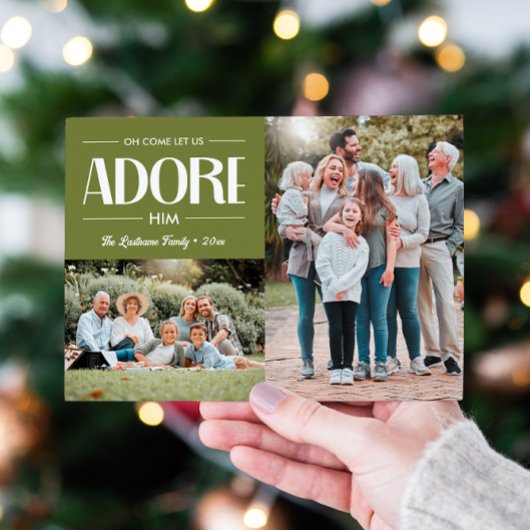 Oh kom laat ons aanbidden hem SAGE Christelijk 2 f Feestdagenkaart