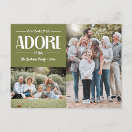 Oh kom laat ons aanbidden hem SAGE Christelijk 2 f Feestdagenkaart