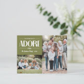 Oh kom laat ons aanbidden hem SAGE Christelijk 2 f Feestdagenkaart (Staand voorkant)