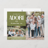 Oh kom laat ons aanbidden hem SAGE Christelijk 2 f Feestdagenkaart (Voorkant / Achterkant)