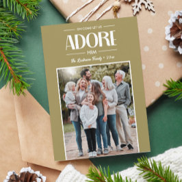 Oh kom laat ons aanbidden HEM TAN Christelijke fot Feestdagenkaart