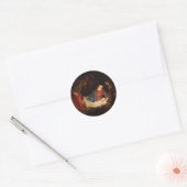 Oh kom laat ons hem aanbidden Baby Jesus Ronde Sticker (Envelop)