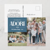 Oh kom laat ons hem aanbidden BLAUW Christelijk 2  Feestdagenkaart (Voorkant / Achterkant)