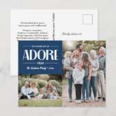 Oh kom laat ons hem aanbidden BLAUW Christelijk 2  Feestdagenkaart (Voorkant / Achterkant)