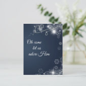 Oh kom laat ons hem aanbidden Christelijk Kerstmis Feestdagenkaart (Staand voorkant)