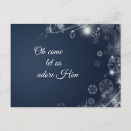 Oh kom laat ons hem aanbidden Christelijk Kerstmis Feestdagenkaart