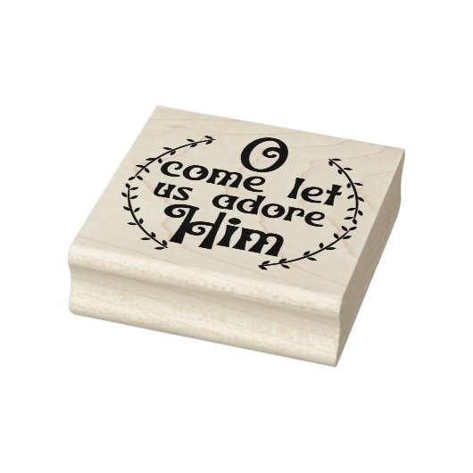 Oh kom laat ons hem aanbidden Christmas Square Woo Rubberstempel