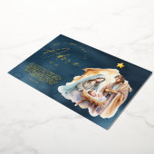 Oh kom laat ons hem aanbidden Kerstmis goud Folie Feestdagenkaart (Gedraaid)