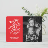 Oh Kom Laten We Hem Aanbidden Kerstfeest Kaart met (Staand voorkant)