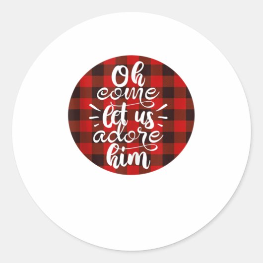 Oh, kom ons helpen hem te vereren ronde sticker (Voorkant)